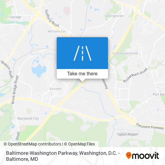 Mapa de Baltimore-Washington Parkway