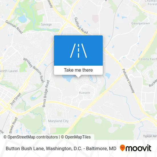 Button Bush Lane map