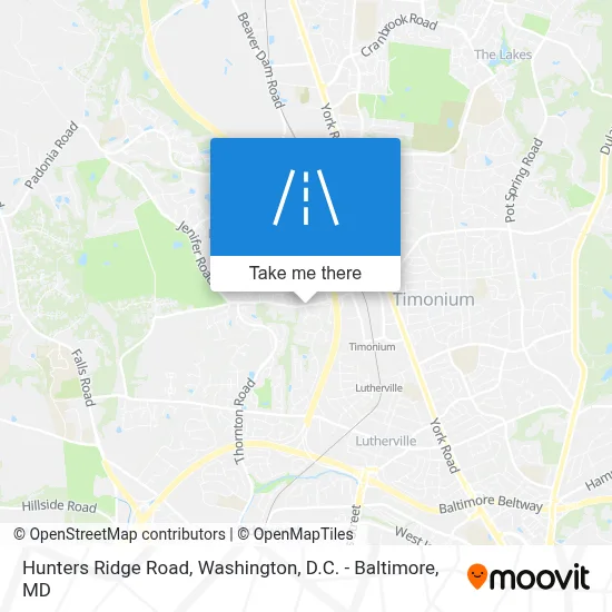 Hunters Ridge Road map