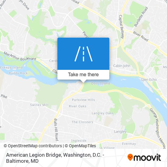 American Legion Bridge map