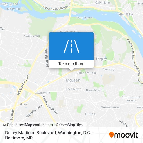 Dolley Madison Boulevard map