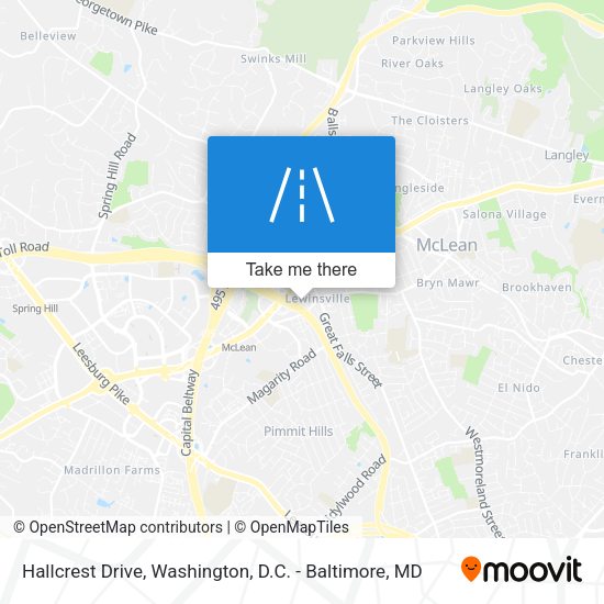 Hallcrest Drive map