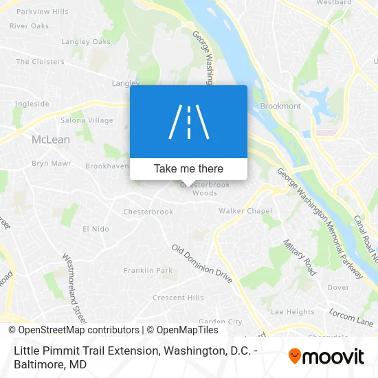 Little Pimmit Trail Extension map