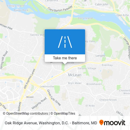 Oak Ridge Avenue map