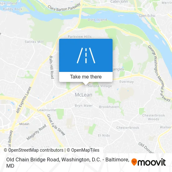 Old Chain Bridge Road map