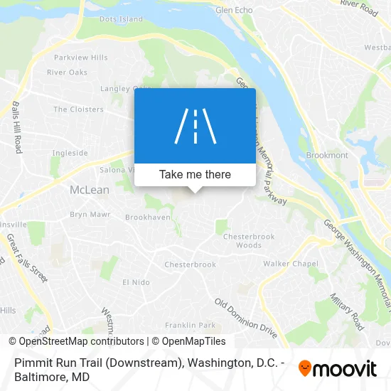 Pimmit Run Trail (Downstream) map