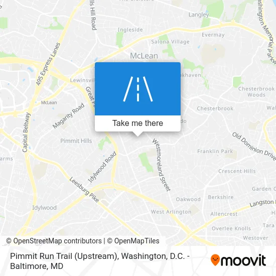 Pimmit Run Trail (Upstream) map