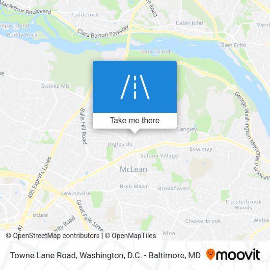Towne Lane Road map