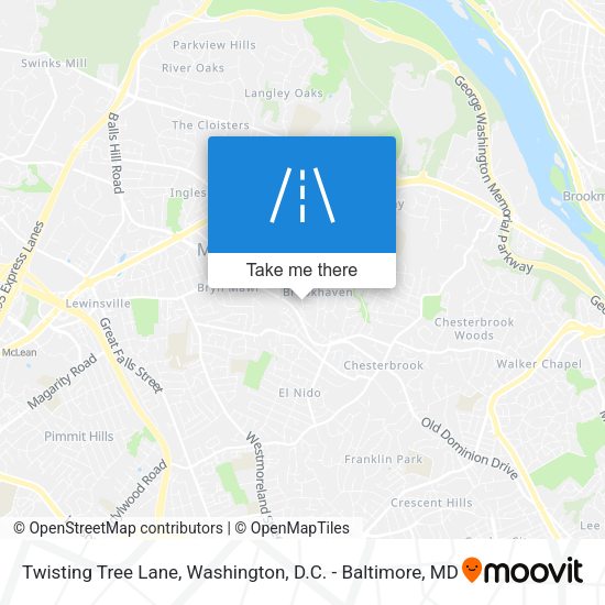 Twisting Tree Lane map