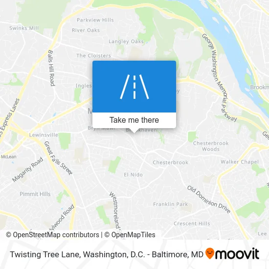 Twisting Tree Lane map