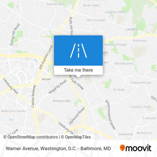Warner Avenue map