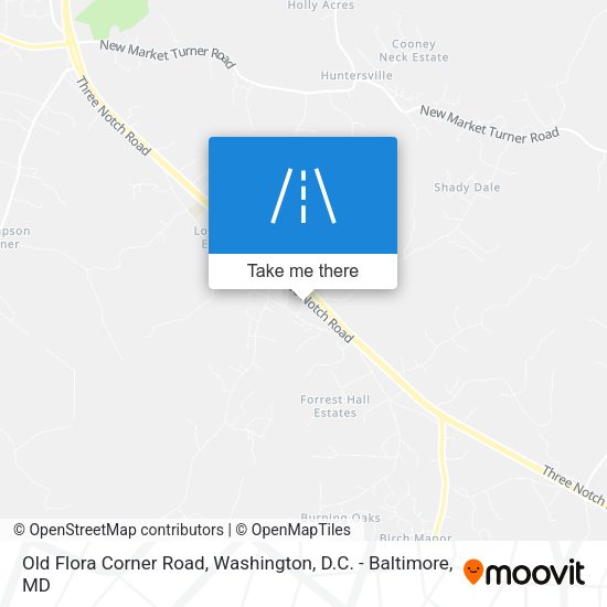 Old Flora Corner Road map