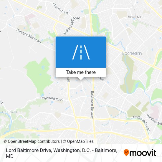 Lord Baltimore Drive map