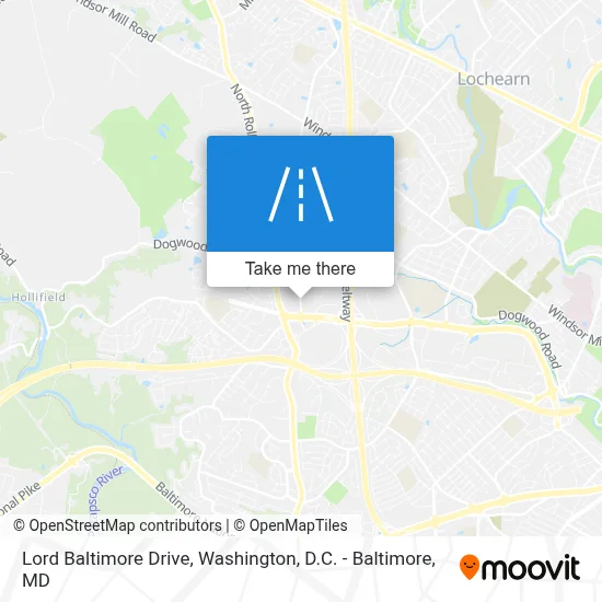 Lord Baltimore Drive map