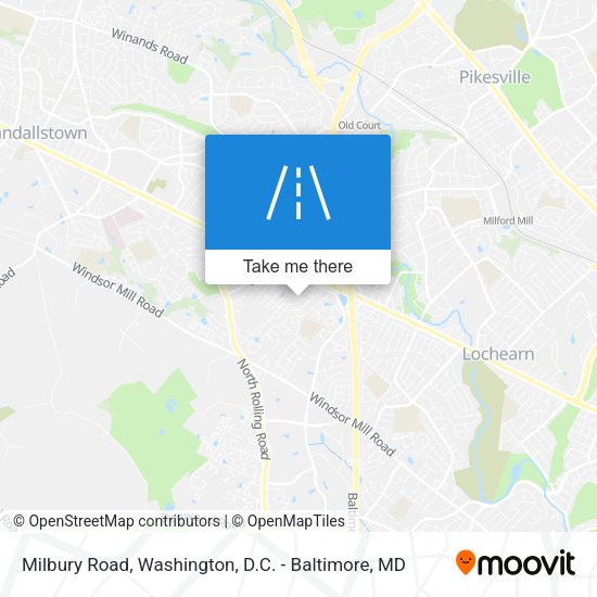 Milbury Road map