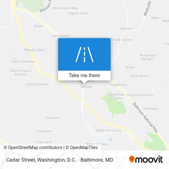 Cedar Street map
