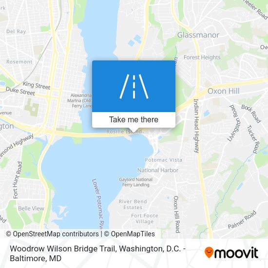 Mapa de Woodrow Wilson Bridge Trail