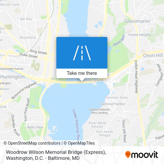 Woodrow Wilson Memorial Bridge (Express) map