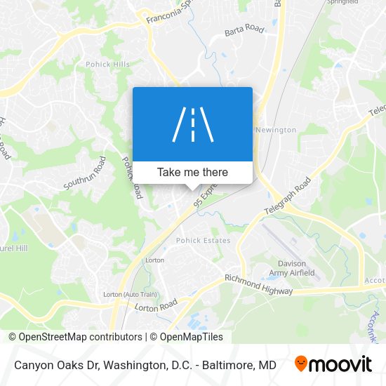 Canyon Oaks Dr map