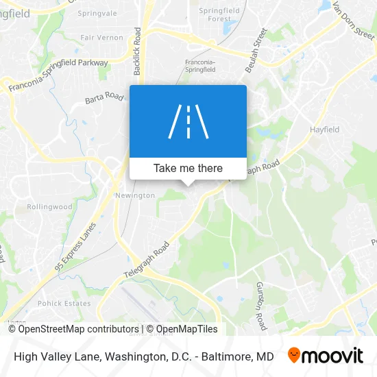 High Valley Lane map