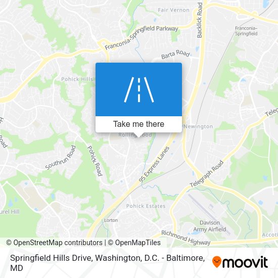 Springfield Hills Drive map