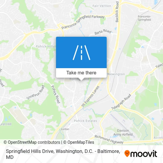 Springfield Hills Drive map