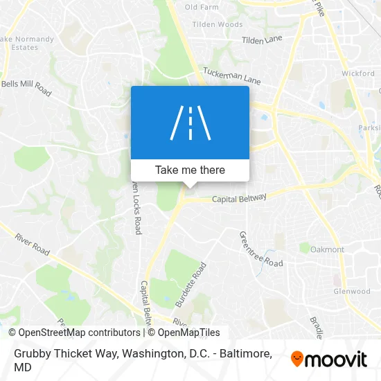 Grubby Thicket Way map