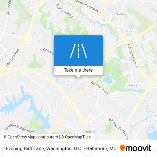 Evening Bird Lane map