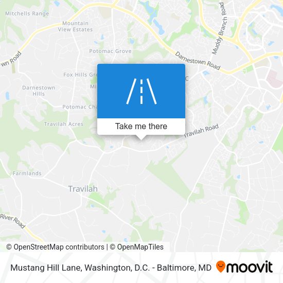 Mustang Hill Lane map