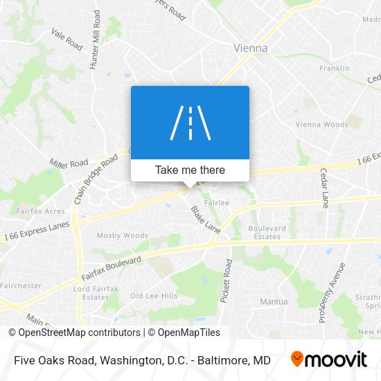 Five Oaks Road map