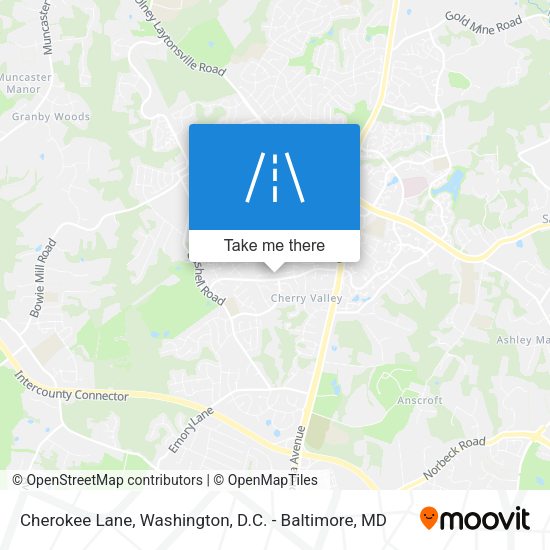 Cherokee Lane map