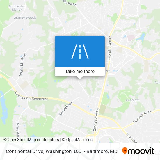 Continental Drive map