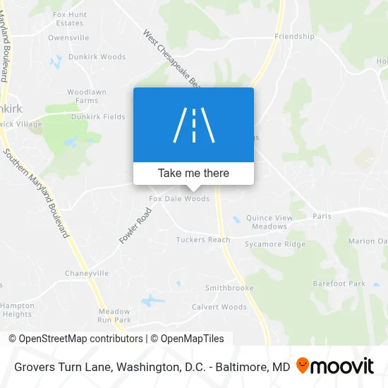 Grovers Turn Lane map