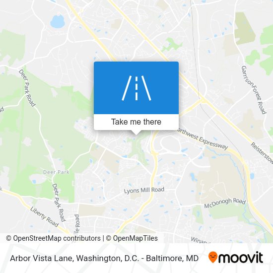 Arbor Vista Lane map