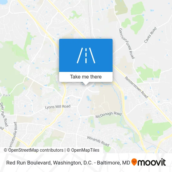 Red Run Boulevard map
