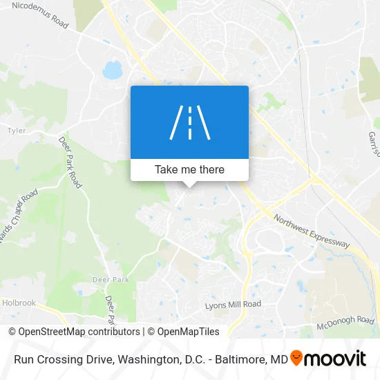 Run Crossing Drive map