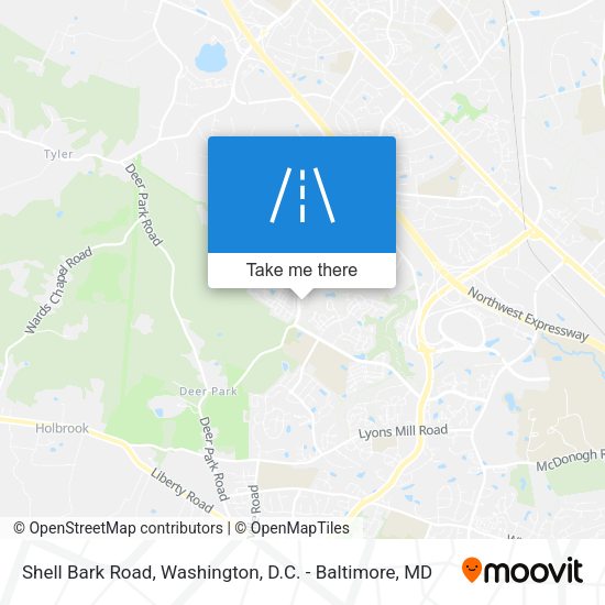 Shell Bark Road map