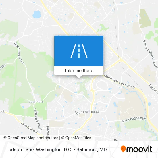 Todson Lane map