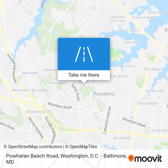 Mapa de Powhatan Beach Road