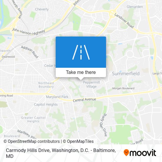 Carmody Hills Drive map