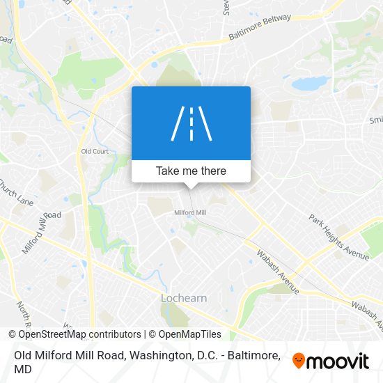 Old Milford Mill Road map
