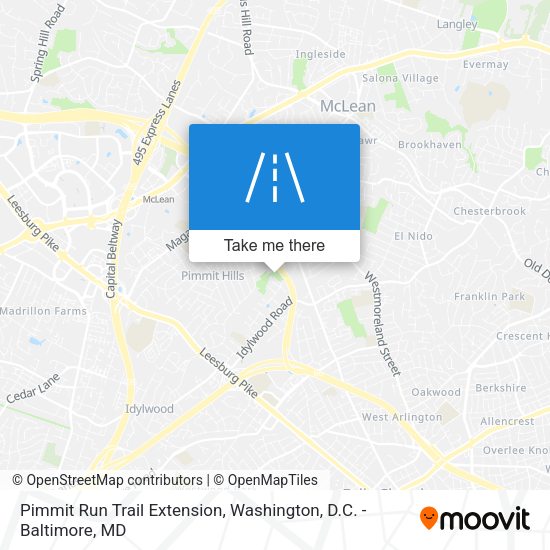 Pimmit Run Trail Extension map