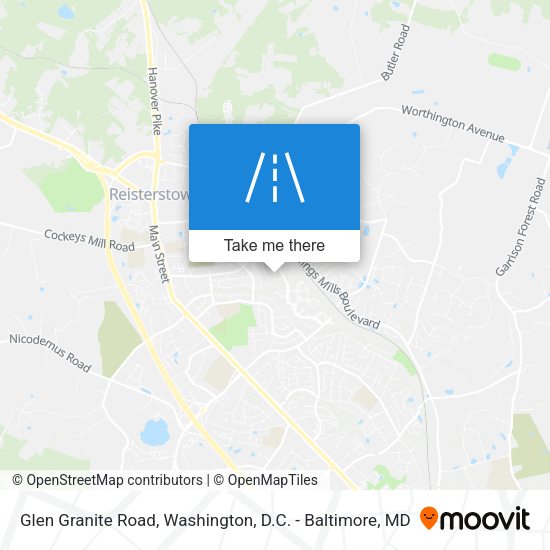 Glen Granite Road map
