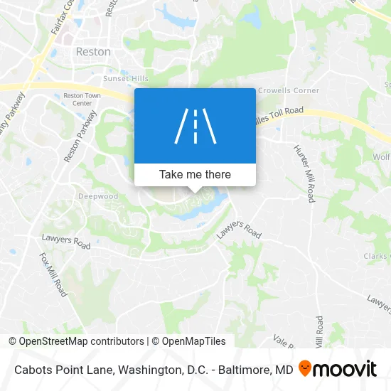 Cabots Point Lane map
