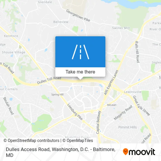 Dulles Access Road map