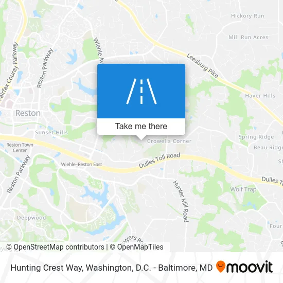 Hunting Crest Way map