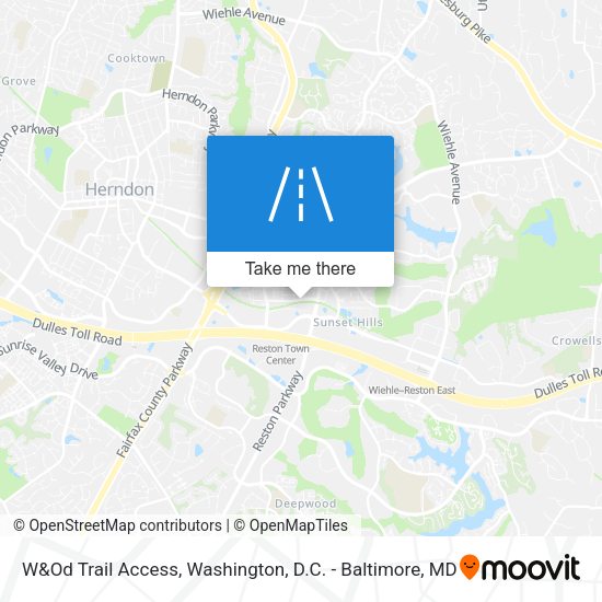 W&Od Trail Access map