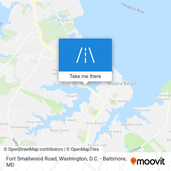 Fort Smallwood Road map