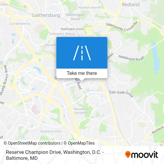 Reserve Champion Drive map