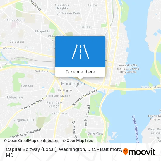 Capital Beltway (Local) map